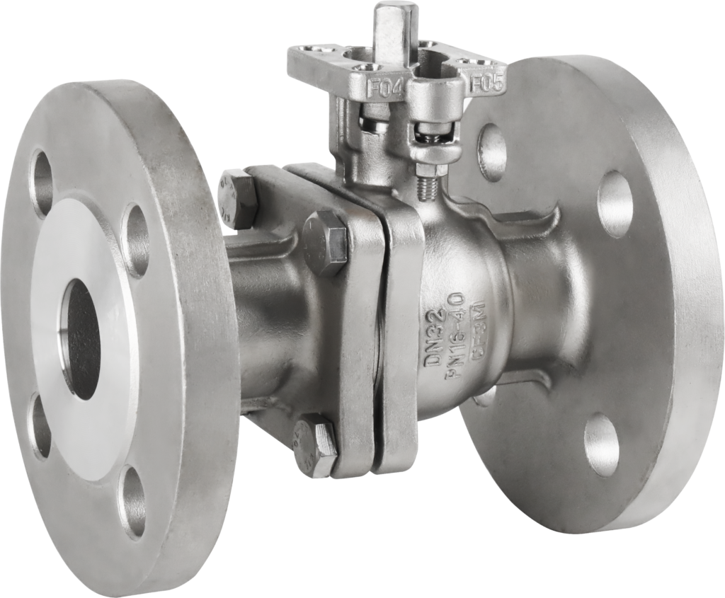 Bautu JIS B2011 10K 20K soft seat ball valve high platform flanged SCS14 316SS body 15A to 200A with ISO 5211 actuator mounting pad, PTFE seat zero leakage