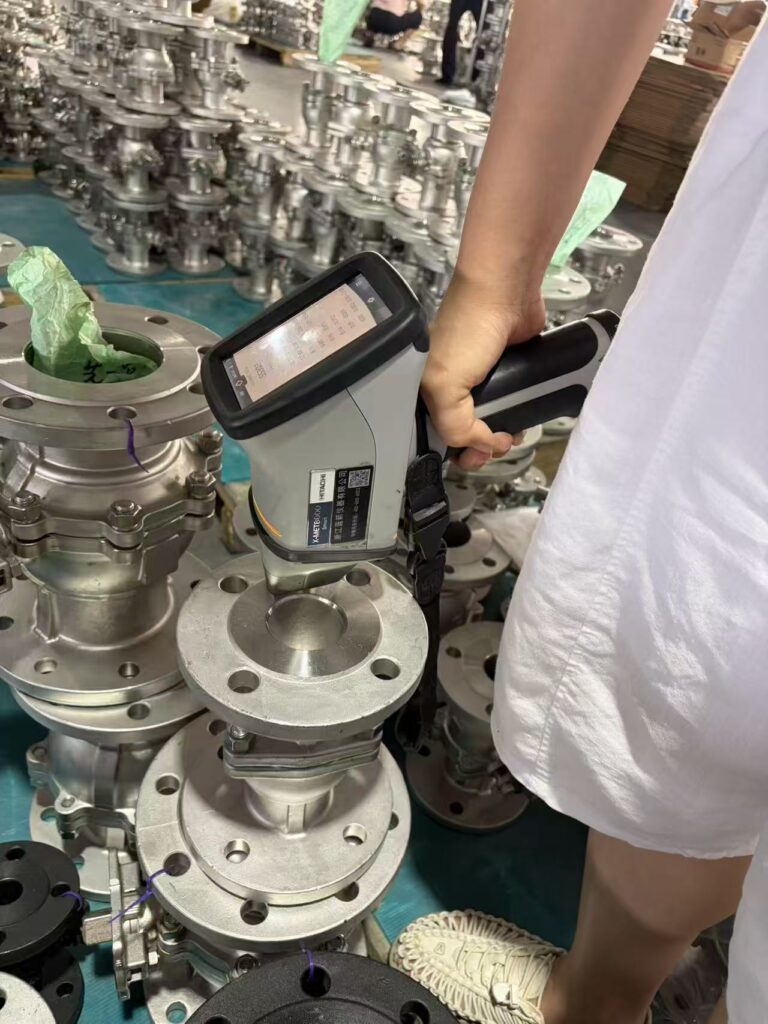 Checking stainless steel ball valve bodies with a handheld spectrometer
