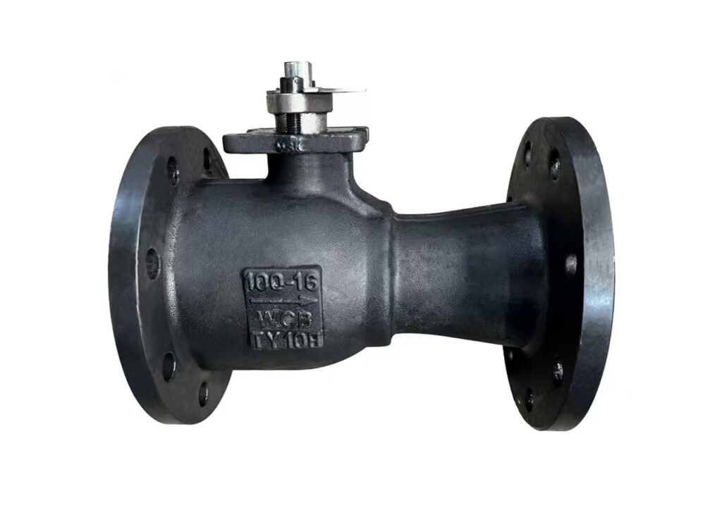 One-piece metal-seated ball valve DN100 PN16 WCB with top mounting pad